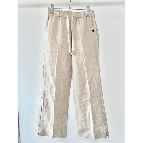 Linen Wide Long Pants Natural White