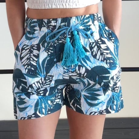 Bamboo100% Fabric Tropic Leaf  Short Pants