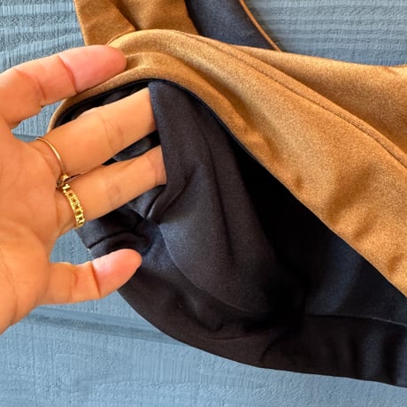 Reversible Top Shiny Cinammon x Black