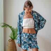 Bamboo100% Fabric Tropic Leaf Oxford Shirt
