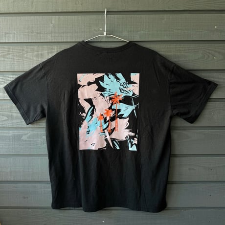 Bamboo Cotton Palm print Tshirt Black