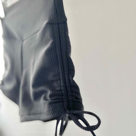 ♻️ecoRib Side Ribbon Short Pants Black