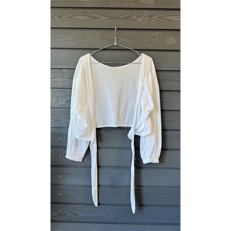Bamboo Cotton Ribbon Top White