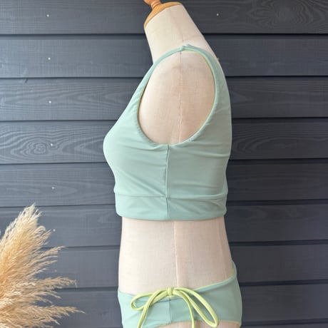 Reversible Bikini Top　Lichen x Melon
