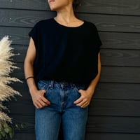 Bamboo Cotton Easy Tank　Black