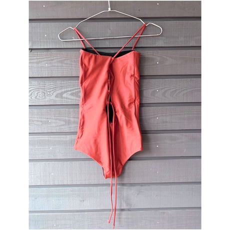 Reversible Bustier One Piece　Reddish Brown x Black