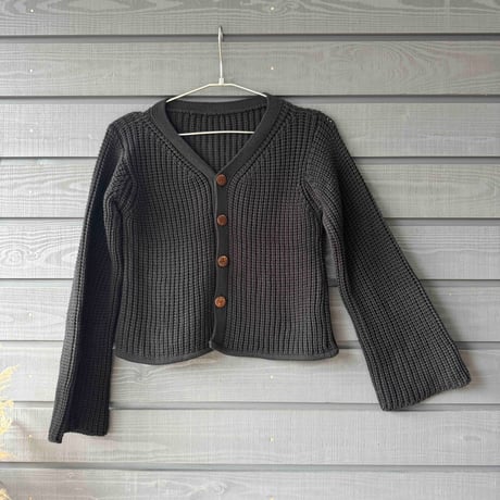 Cotton Knit Cardigan Black