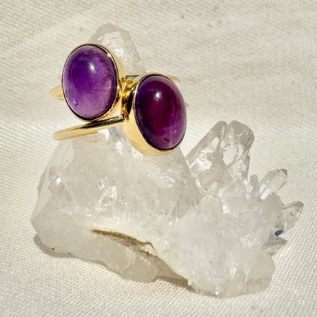 via Bella Gemstones Ring Amethyst Oval&Square