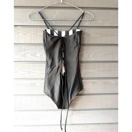 ♻️Econyl®︎　Reversible Bustier One Piece　Nero Stripex Black