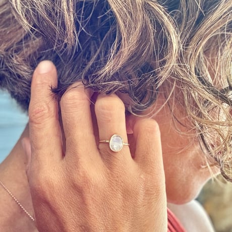 via Bella Gemstones Ring Rainbow Moon Oval&Square