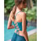 Shirring Bustier Top Deep Ocean