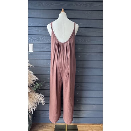 Simple Jump Suit Viscose Spandex Mocha Brown