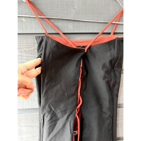 Reversible Bustier One Piece　Reddish Brown x Black