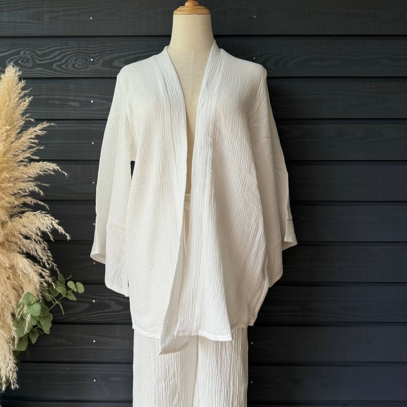 ガーゼ リラックスkimono羽織 Natural White | via Bella