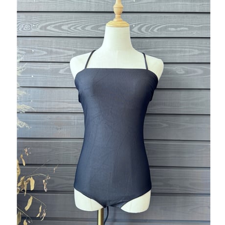 ♻️Repreve®︎ eco Rib Bustier One Piece Black Rib