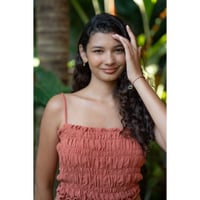 Linen Viscose Ribbon Cami Rhust