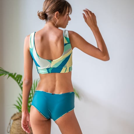 Reversible Bikini Top　Tropic Leaf x Deep Ocean
