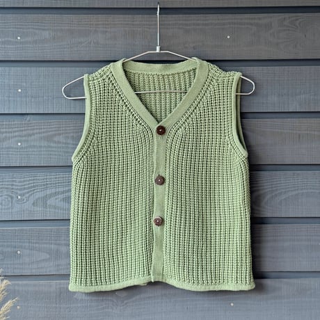 Cotton Knit Vest Matcha