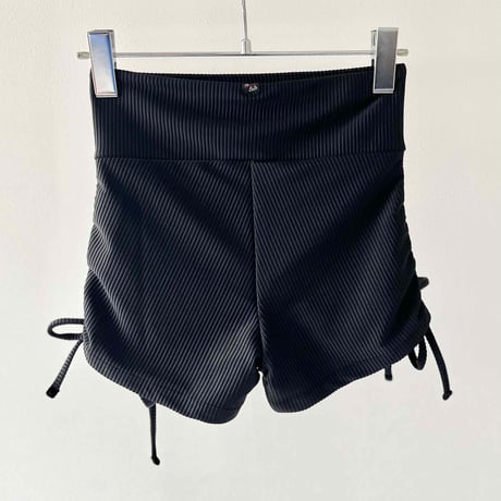 ♻️ecoRib Side Ribbon Short Pants Black