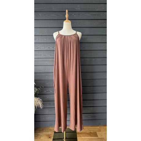 Simple Jump Suit Viscose Spandex Mocha Brown