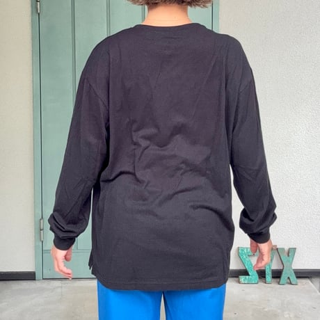 Bamboo Cotton Simple Long T-shirt Black
