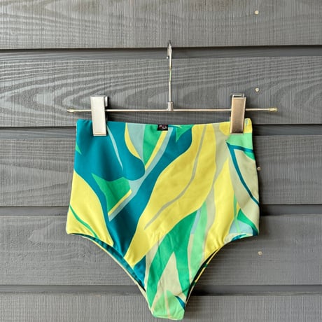 Reversible High Waist Bottom  Tropic Leaf x Deep Ocean