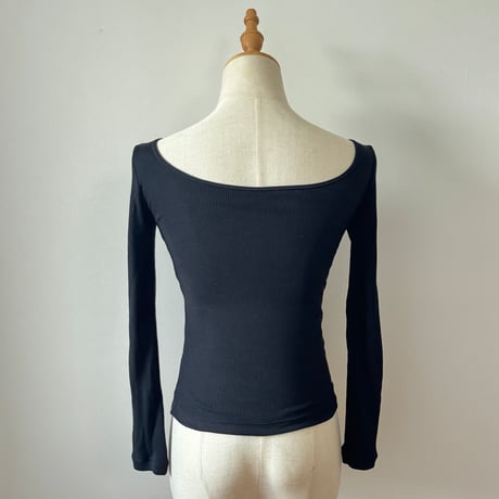 新価格！日本製　Organic Cotton by Organic Field®︎ Bra Long Sleeve Top Rib Black