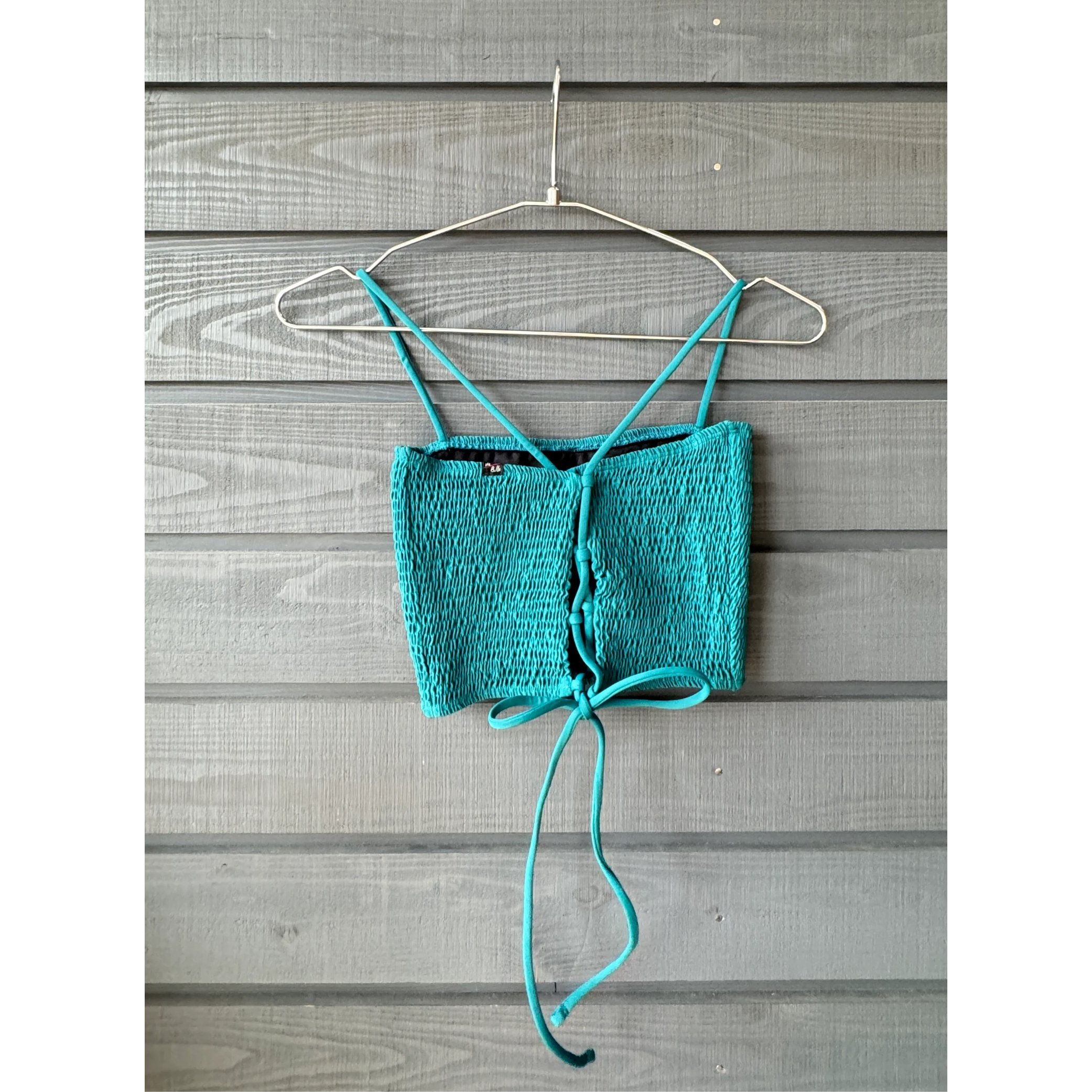 Shirring Bustier Top Deep Ocean | via Bella
