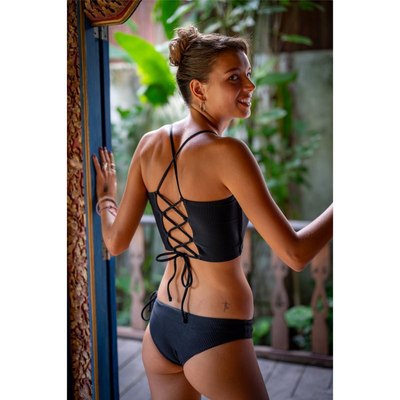 Surf Cheeky ♻️eco Rib Black | via Bella