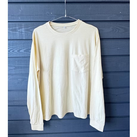 Bamboo Cotton Palm print Long T-shirt Banana Milk