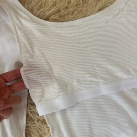 新価格！日本製　Organic Cotton by Organic Field®︎Bra Long Sleeve Top Rib White