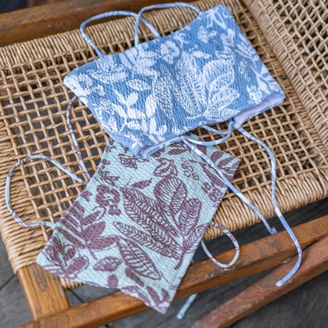 Shirring Bustier Top Bali Flowers Ash
