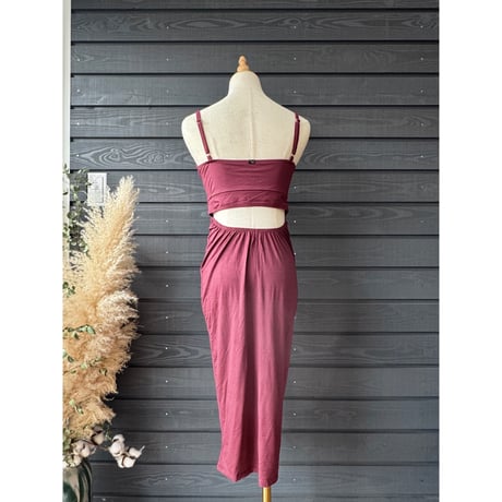 Modal Spandex　Relax Fit Bra Top Tight One Piece Wine