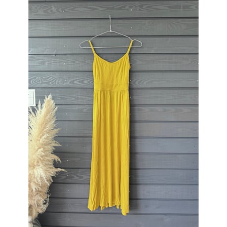 Modal Spandex　Relax Fit Bra Top Flare One Piece  Mustard