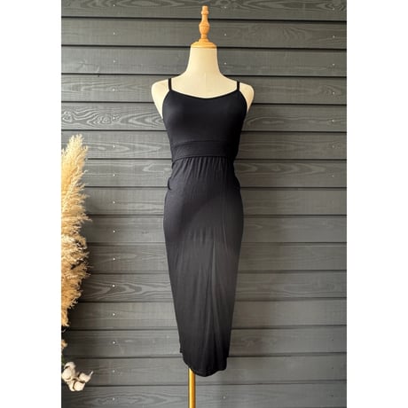 Modal Spandex　Relax Fit Bra Top Tight One Piece Black