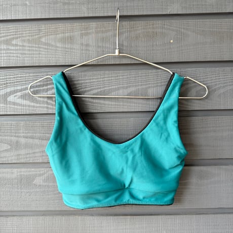 Reversible  Bikini Top　Deep Ocean x Black Rib