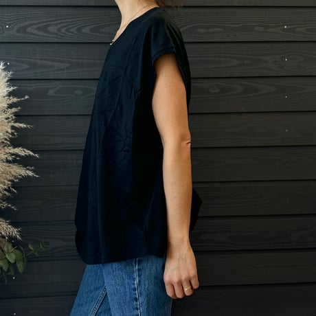 Bamboo Cotton Easy Tank　Black