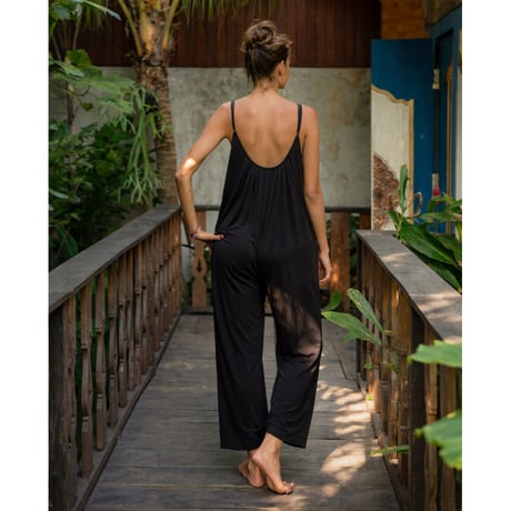 Simple Jump Suit Bamboo 100% Black