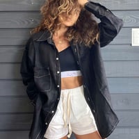 Big Size LinenShirt Black