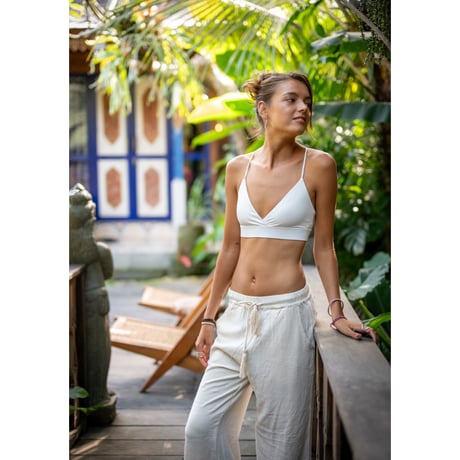 Linen Viscose Wide Flare Pants Rhust