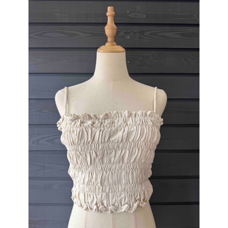 Linen Viscose Ribbon Cami Kinari
