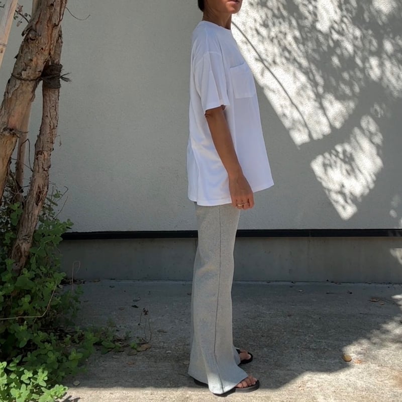 日本製 リブフレアパンツ Gray | via Bella