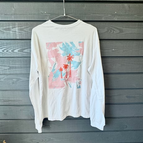 Bamboo Cotton Palm print LongT-shirt White