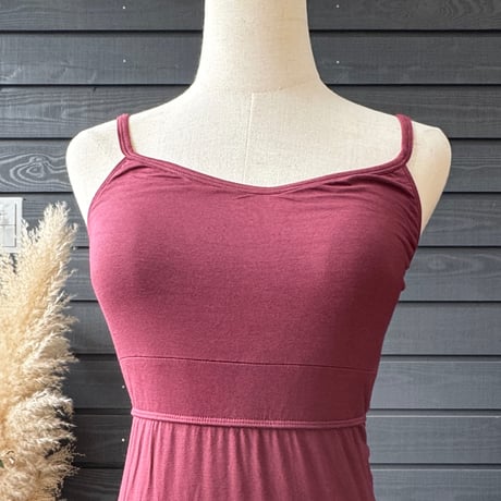 Modal Spandex　Relax Fit Bra Top Tight One Piece Wine