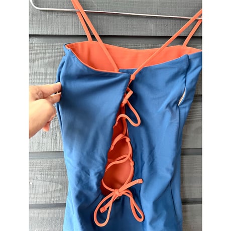 Reversible Bustier One Piece Vintage Blue xVintage Orange
