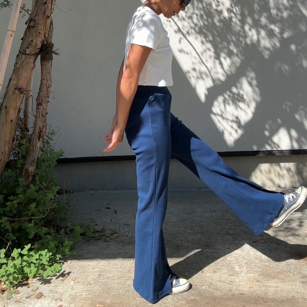 NONTOKYO リブフレアパンツ 日本製 リブフレアパンツ Navy | via Bella