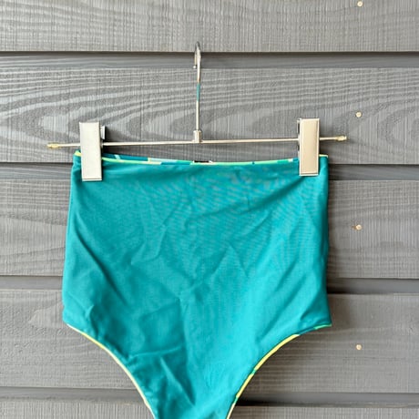 Reversible High Waist Bottom  Tropic Leaf x Deep Ocean