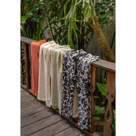 Linen Viscose Wide Flare Pants Sage