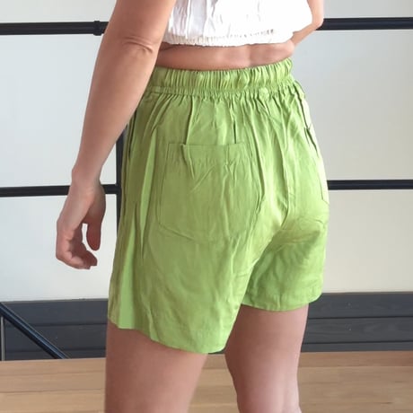 Bamboo100% Fabric Mustard Green Short Pants