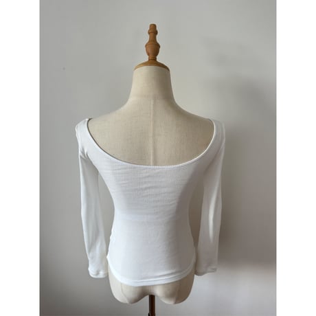新価格！日本製　Organic Cotton by Organic Field®︎Bra Long Sleeve Top Rib White